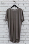 Boris Bidjan Saberi 24 Autumn Winter Irregular Hem Short Sleeve T-shirt Series TF1-FKN00001-LIGHT CARBON